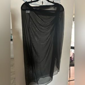 Black Long Sheer Skirt